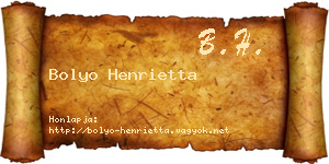 Bolyo Henrietta névjegykártya